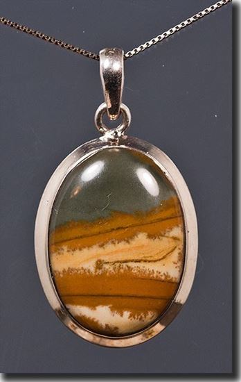 Owyhee LED Picture Jasper Silver Pendant