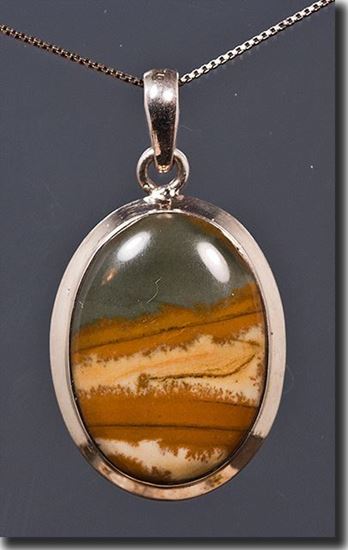 Owyhee LED Picture Jasper Silver Pendant