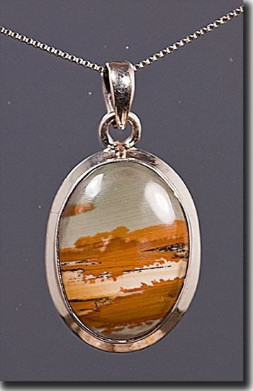 Owyhee LED Picture Jasper Silver Pendant