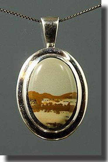 Owyhee LED Picture Jasper Silver Pendant