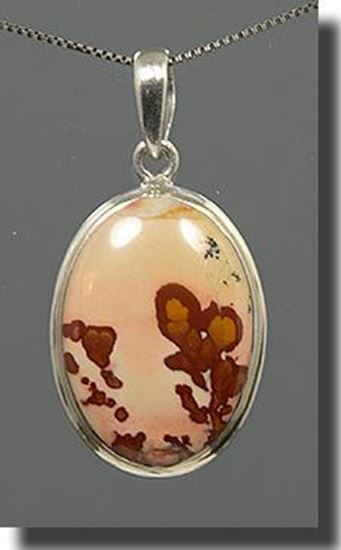 Owyhee Chinese Dendritic Picture Jasper Silver Pendant