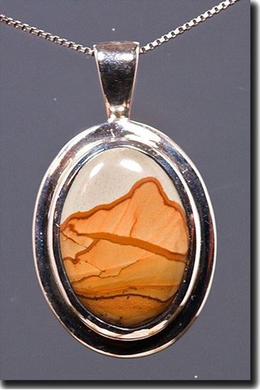 Owyhee Wild Horse Picture Jasper Silver Pendant