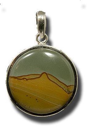 Owyhee Wild Horse Picture Jasper Silver Pendant