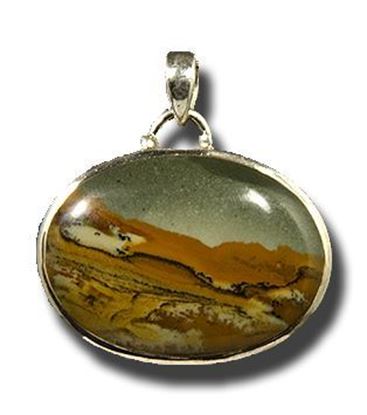 Owyhee LED Picture Jasper Silver Pendant