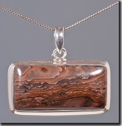 Oregon Deschutes Picture Jasper Silver Pendant