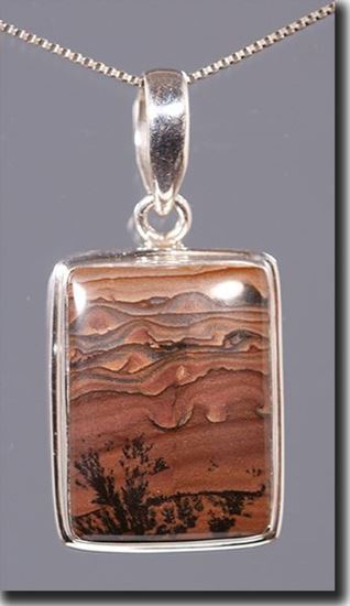 Oregon Deschutes Picture Jasper Silver Pendant