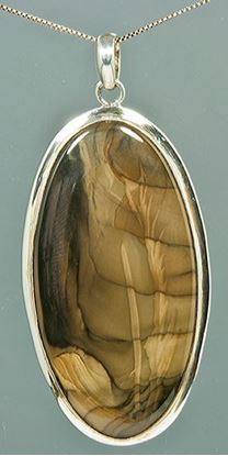 Idaho Bruneau Picture Jasper Silver Pendant