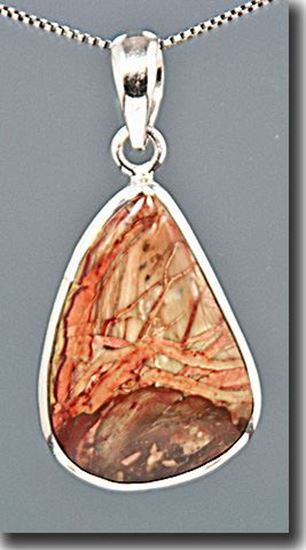 Oregon Carrasite Jasper Silver Pendant