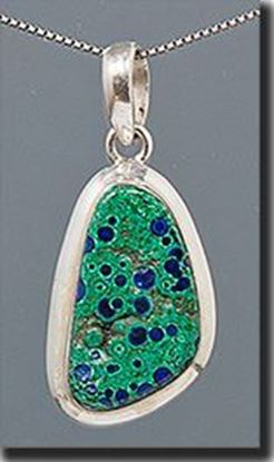 Malachite & Azurite Silver Pendant