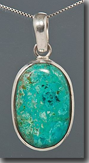 Chrysocolla Silver Pendant