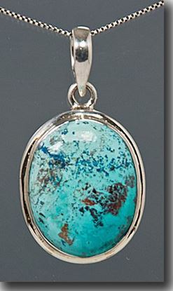 Chrysocolla Silver Pendant