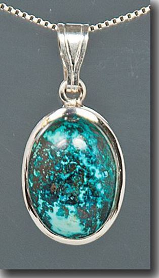 Chrysocolla Silver Pendant