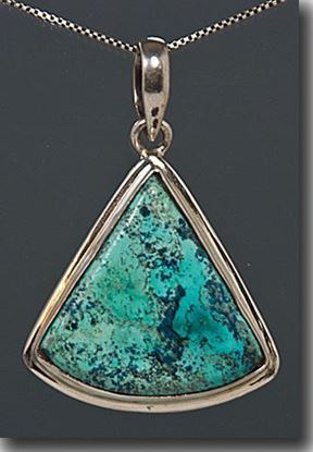 Chrysocolla Silver Pendant