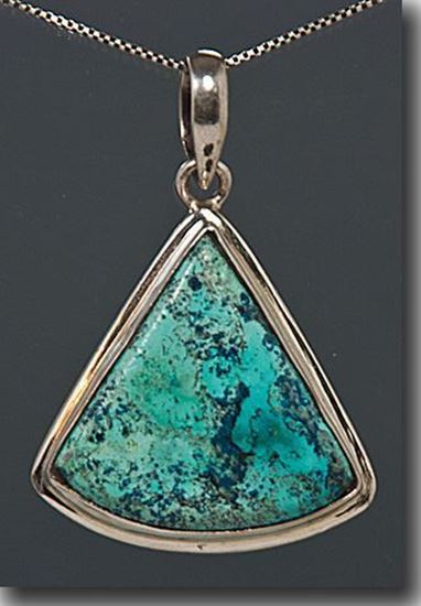 Chrysocolla Silver Pendant