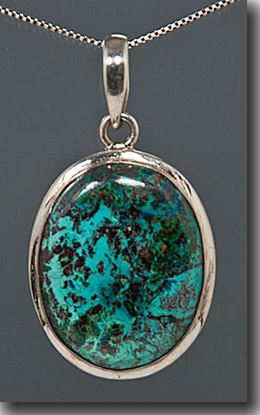 Chrysocolla Silver Pendant