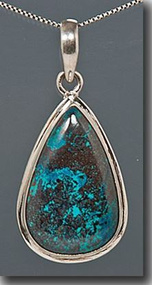 Chrysocolla Silver Pendant