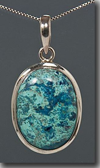 Chrysocolla Silver Pendant