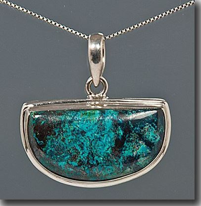 Chrysocolla Silver Pendant