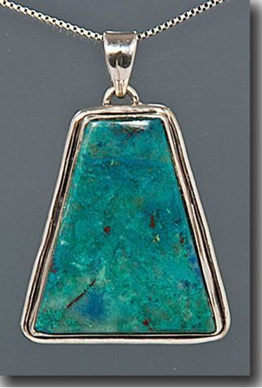 Chrysocolla Silver Pendant