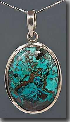 Chrysocolla Silver Pendant