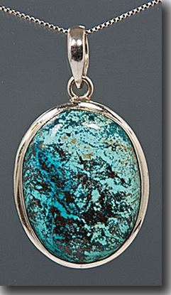 Chrysocolla Silver Pendant