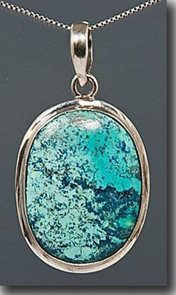 Chrysocolla Silver Pendant