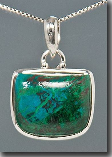 Chrysocolla Silver Pendant