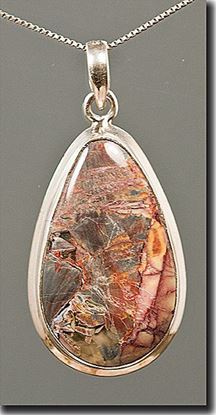 Mexican Butterfly Wing Jasper Silver Pendant