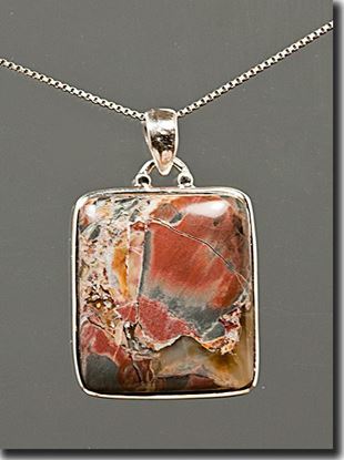 Mexican Butterfly Wing Jasper Silver Pendant