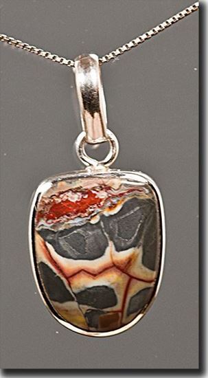 Mexican Butterfly Wing Jasper Silver Pendant