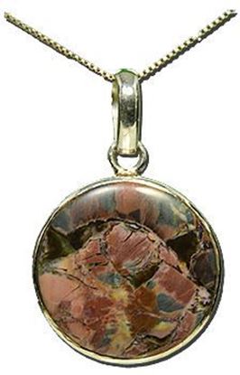 Mexican Butterfly Wing Jasper Silver Pendant