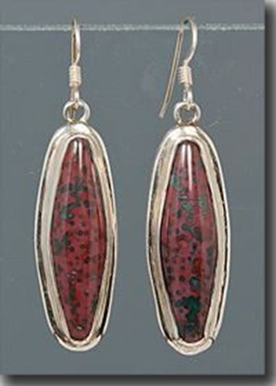 Bloodstone Silver Earrings