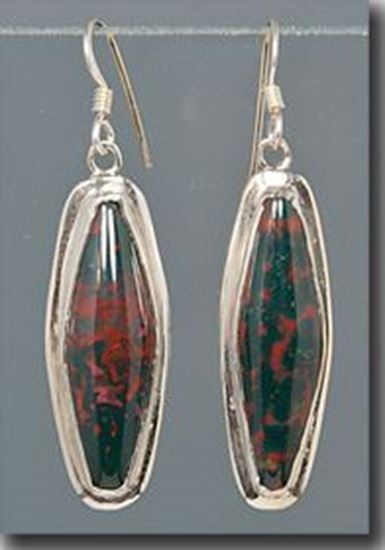 Bloodstone Silver Earrings