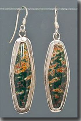 Bloodstone Silver Earrings