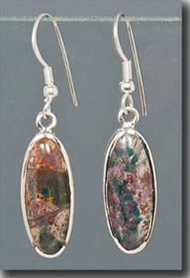 Bloodstone Silver Earrings