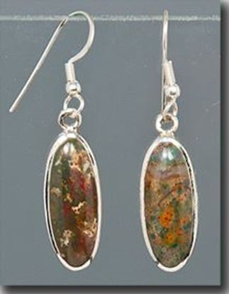 Bloodstone Silver Earrings