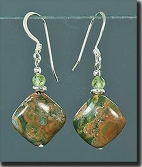 Australian Rainforest Jasper Silver Earrings