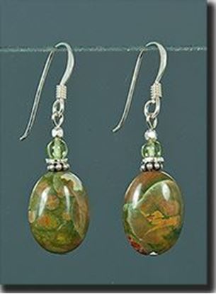 Australian Rainforest Jasper Silver Earrings