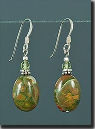 Australian Rainforest Jasper Silver Earrings