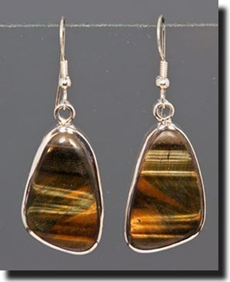 Tiger Eye Silver Earrings