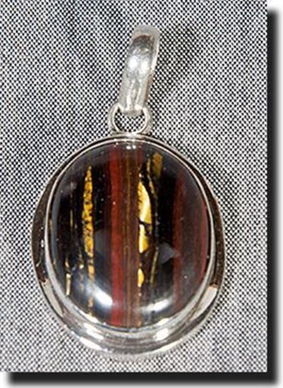 Australian Tiger Iron Silver Pendant