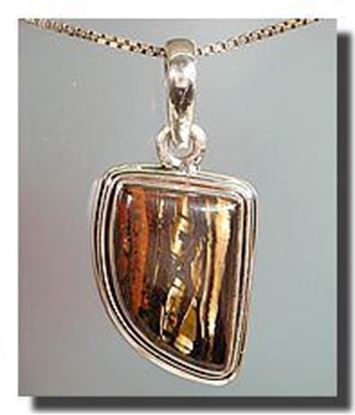 Australian Tiger Iron Silver Pendant