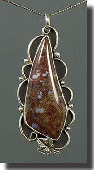 Oregon Hampton Butte Moss Agate Silver Pendant