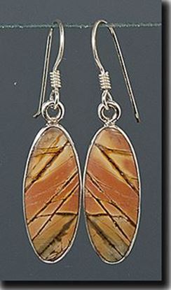 Chinese Red Creek Jasper Silver Earrings