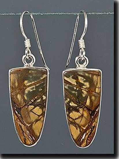 Chinese Red Creek Jasper Silver Earrings