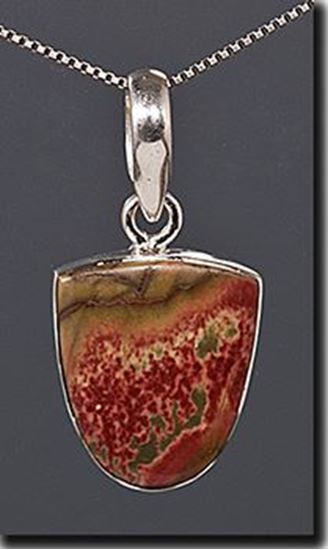 Chinese Red Creek Jasper Silver Pendant