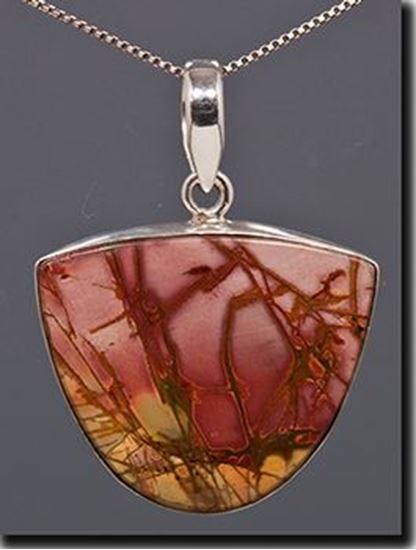 Chinese Red Creek Jasper Silver Pendant