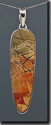 Chinese Red Creek Jasper Silver Pendant