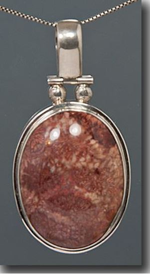 Indonesian Fossil Coral Silver Pendant