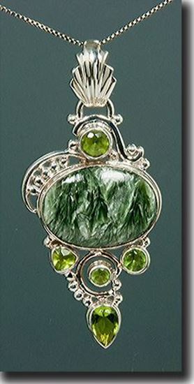 Seraphinite Silver Pendant